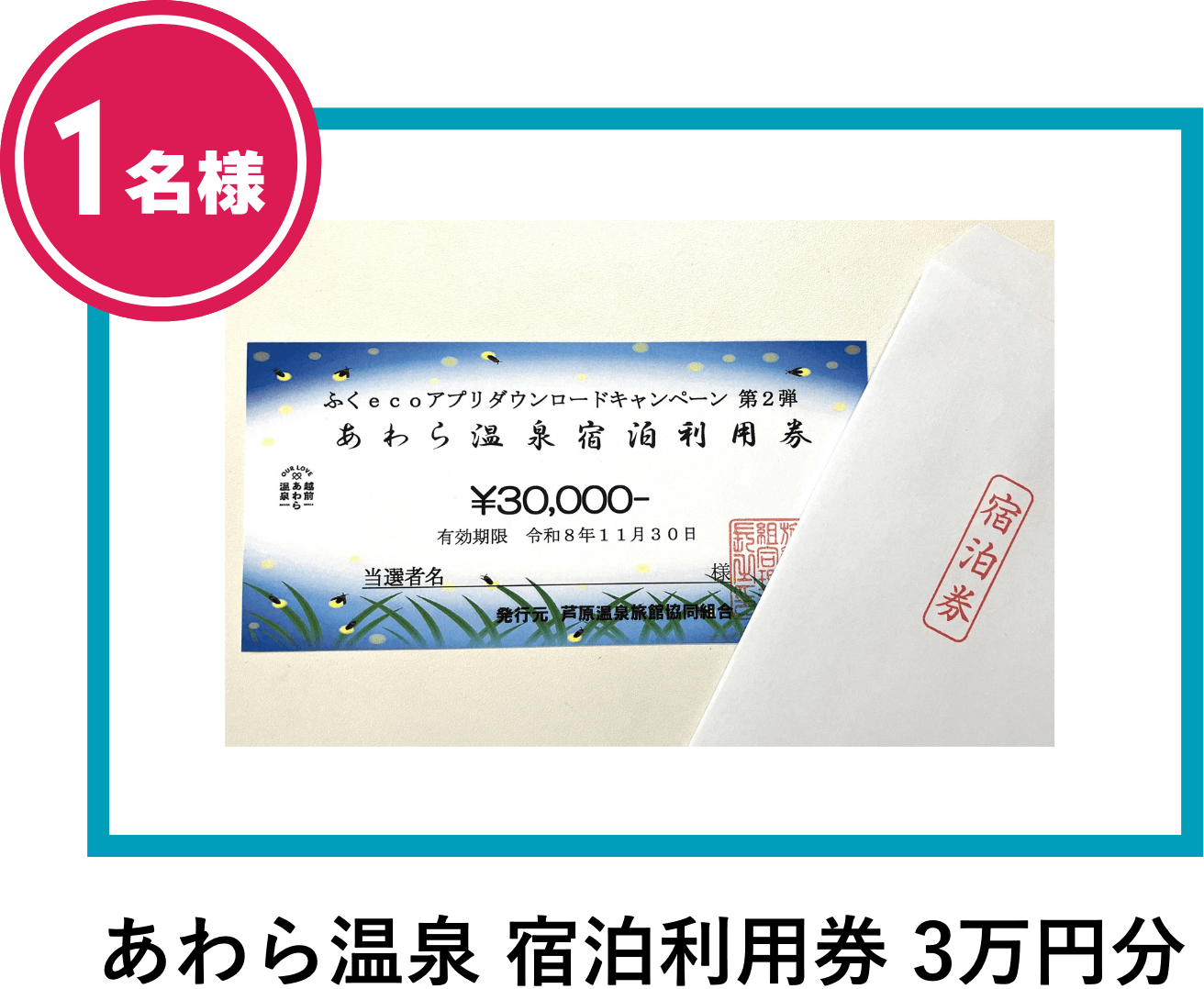 あわら温泉　宿泊利用券　３万円分